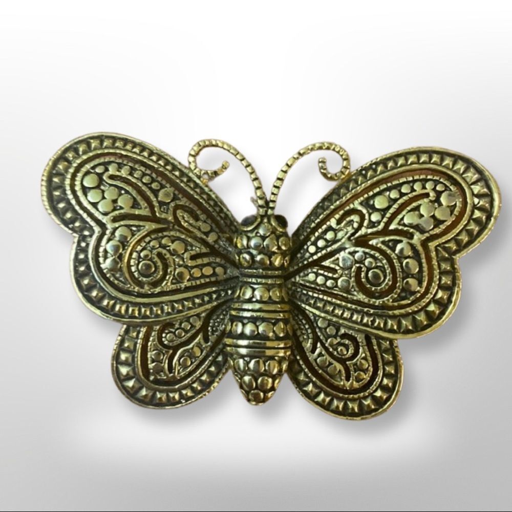 Vintage Gold Tone Butterfly Brooch
